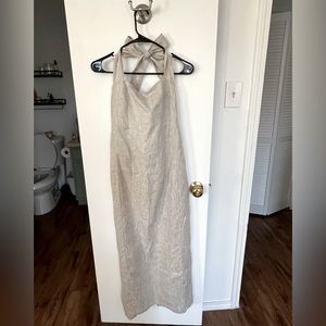 Brand new DISSH dress. Natural linen color, halter top with slit in the back.